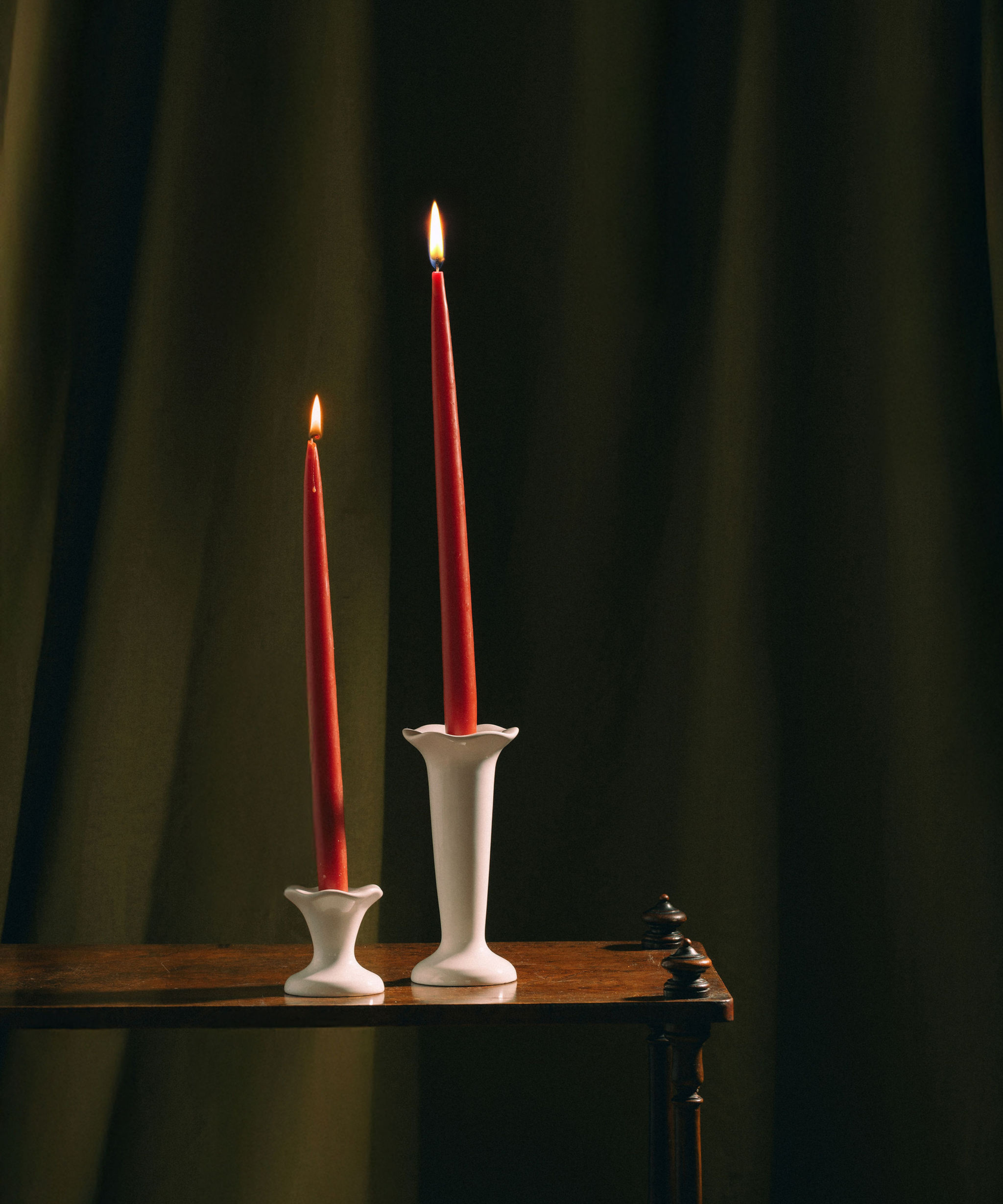 Cora Fluted Candlestick, with Candles