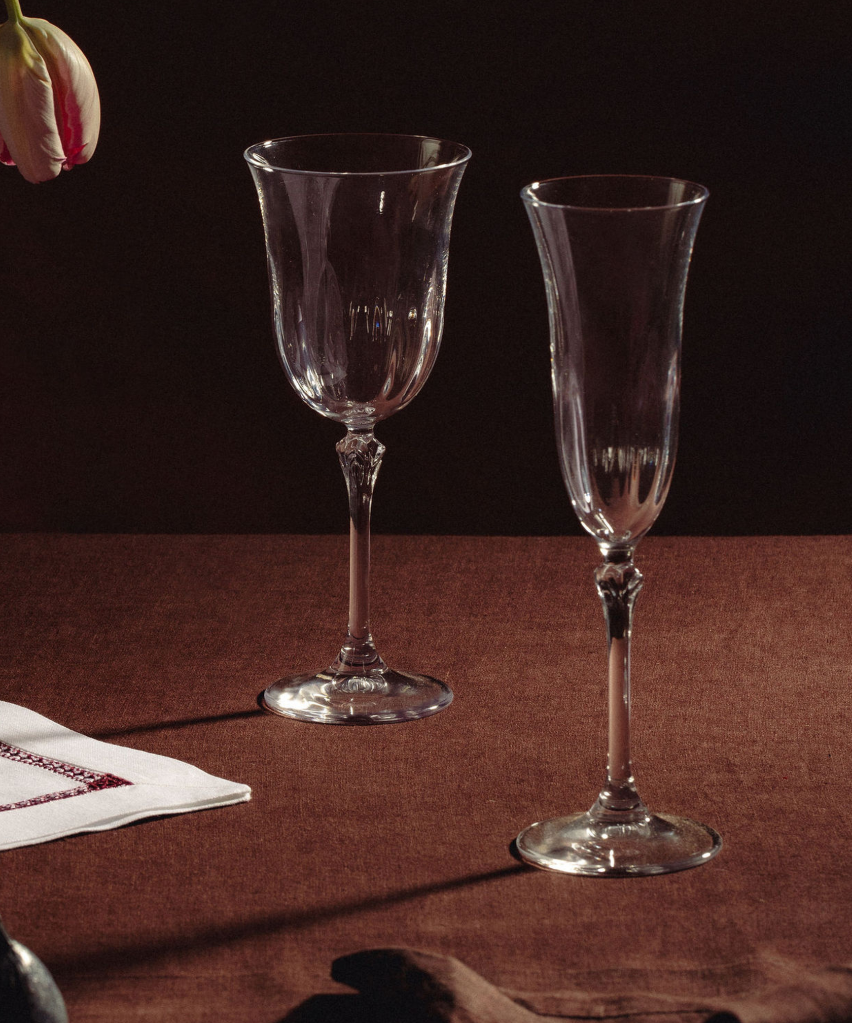 Set of 6 Daphne Optic Crystal Flutes