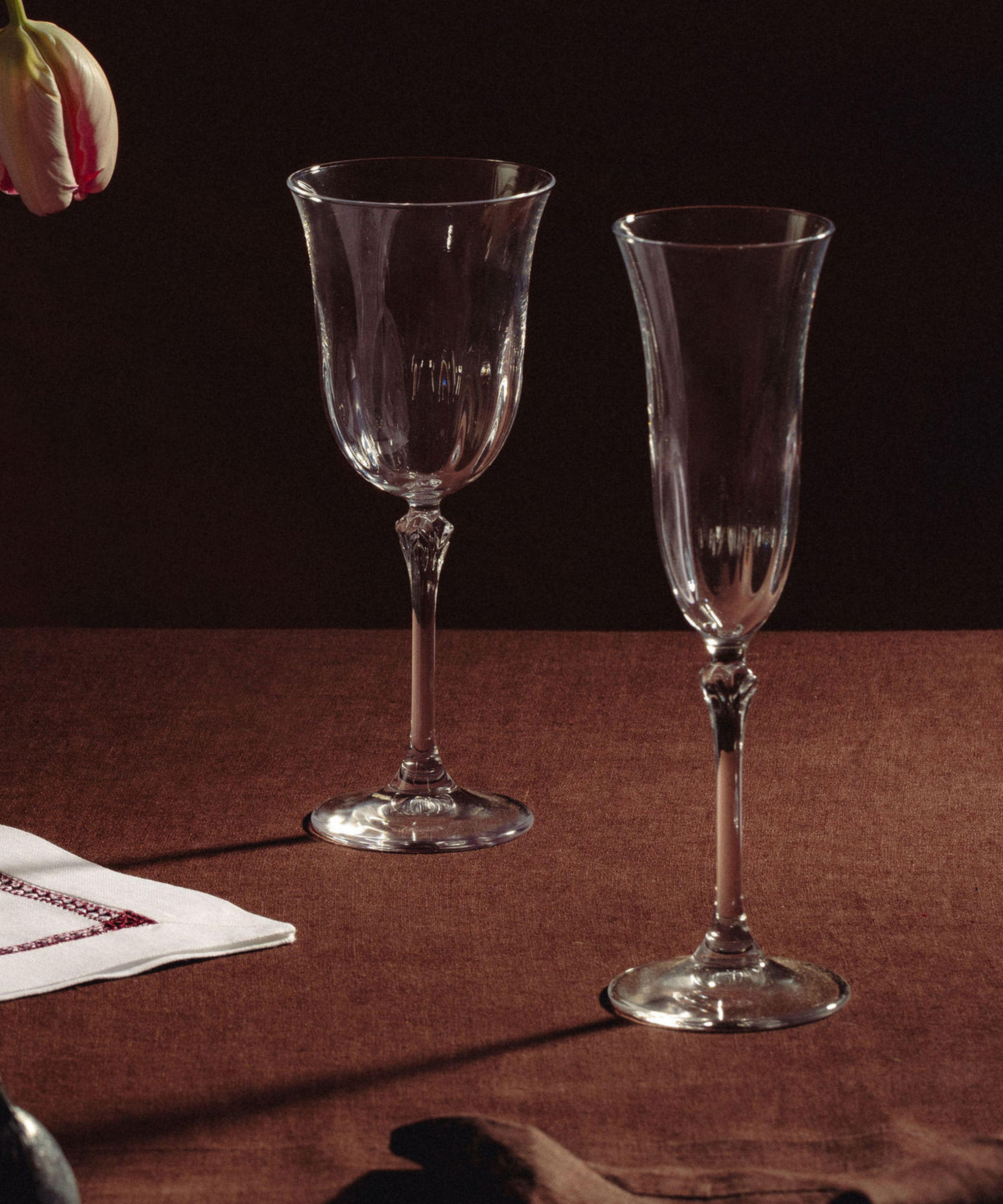 Set of 6 Daphne Optic Crystal Flutes