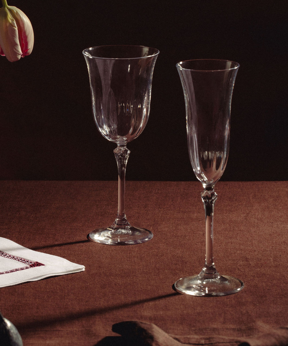 Set of 6 Daphne Crystal Flutes
