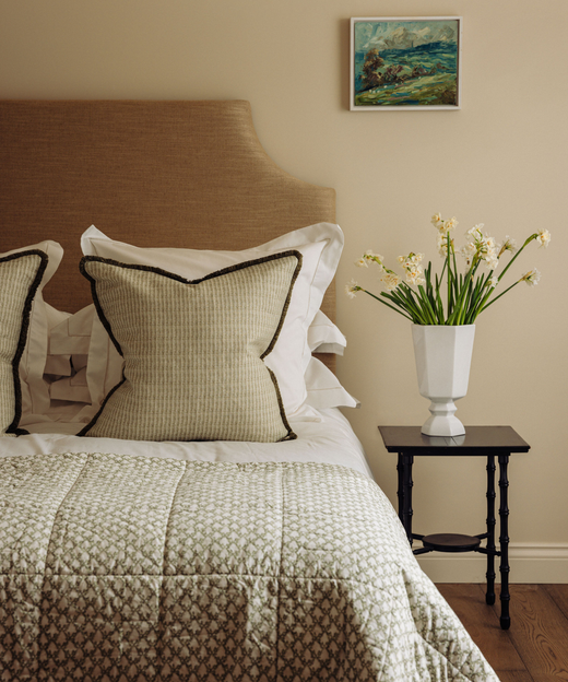 Porto Hemstitch Duvet Cover, Straw