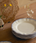 Set of 4 Zita Scalloped Dinner Plates, Marine Blue