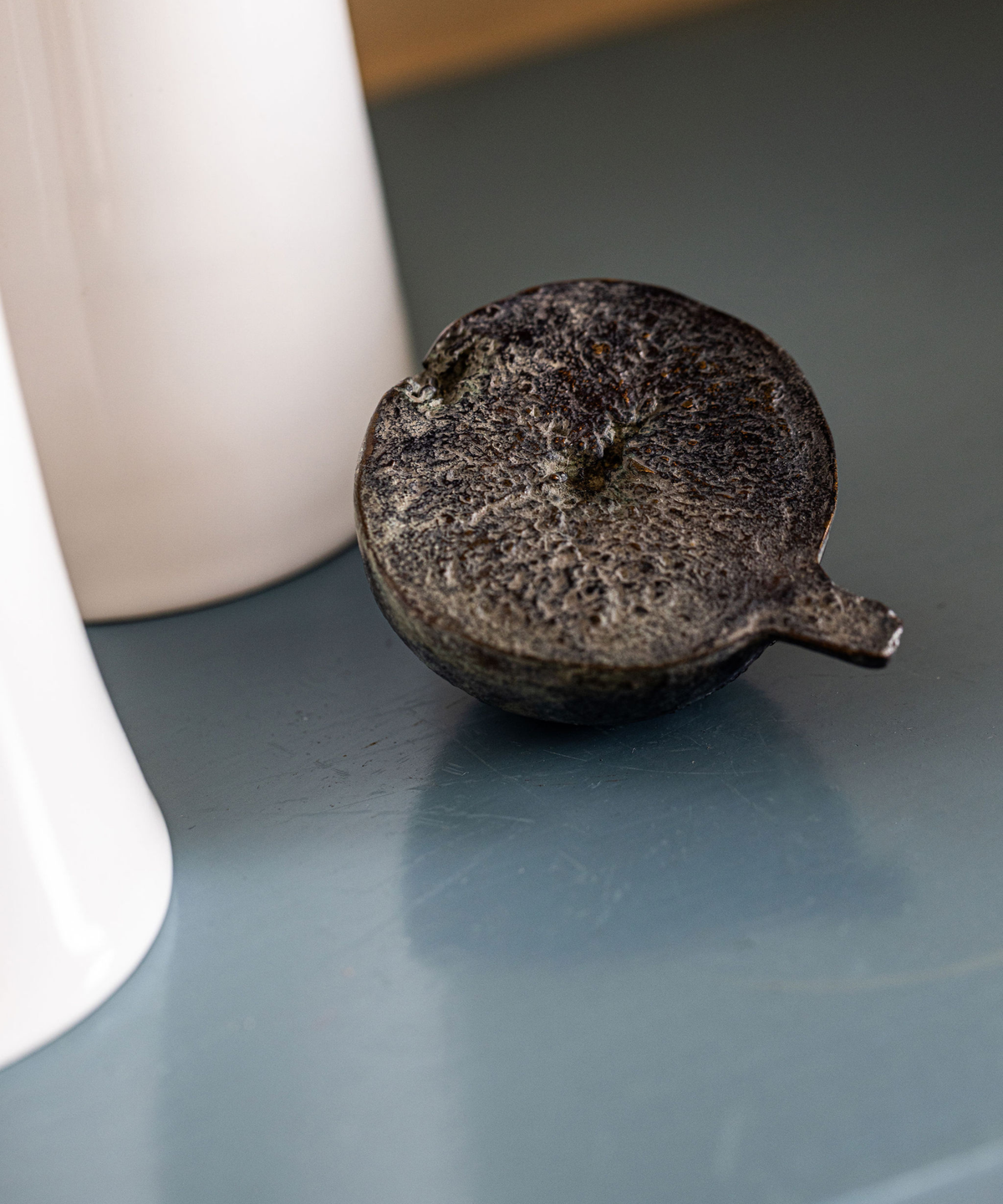 Verdigris Fig Sculpture Half
