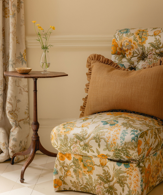 Estelle Pleated Linen Cushion, Turmeric