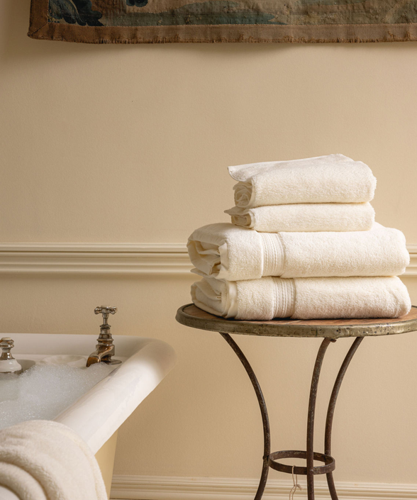 Maria Organic Bath Towel Collection, Ivory