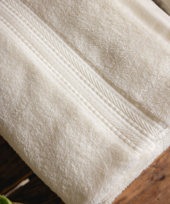 Pair of Maria Organic Hand Towels, Ivory