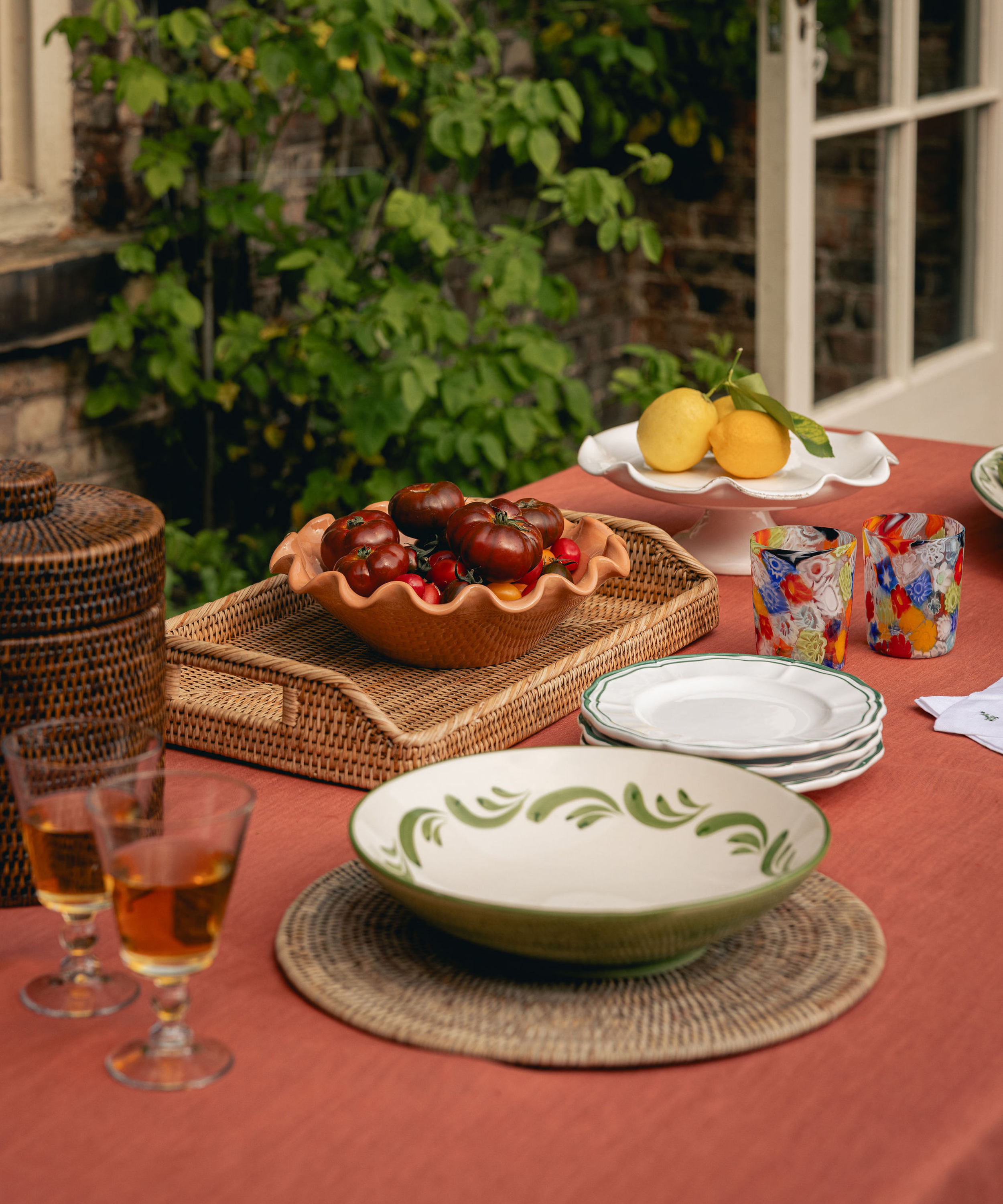 Classic Linen Tablecloth, Terracotta Pink