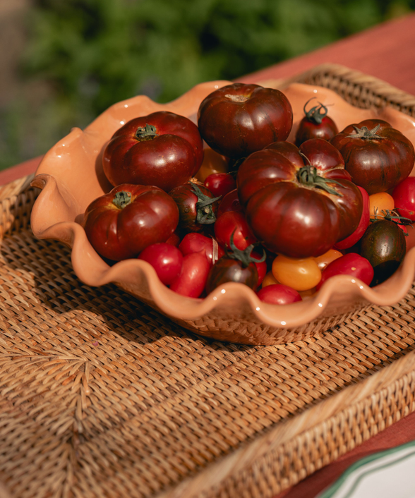 Ruffle Ceramic Bowls, Terracotta