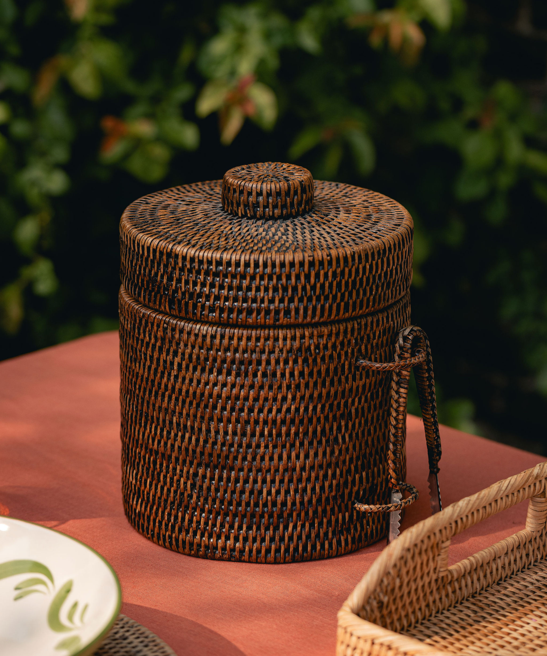 Rattan Ice Bucket Tongs