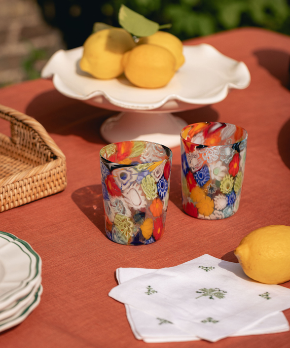 Millefiori Murano Glass Tumbler