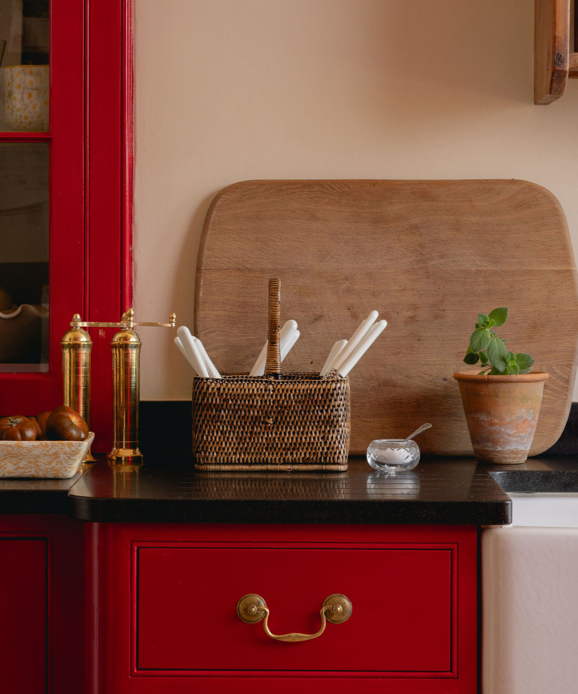 Rattan Cutlery Condiment Carrier
