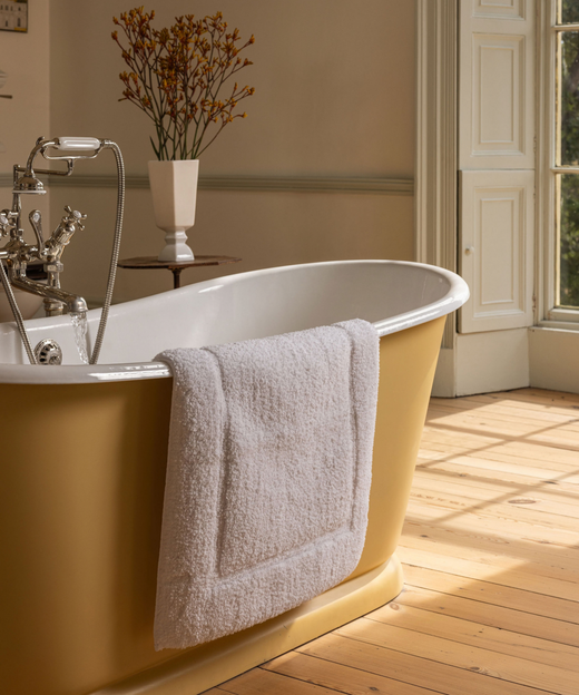 Maria Organic 60x100cm Bath Mat, Natural White