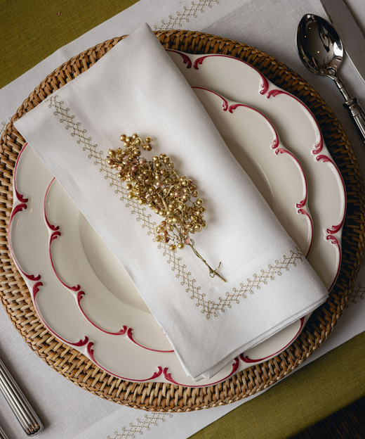 Pair of Theodora Linen Napkins, Gold
