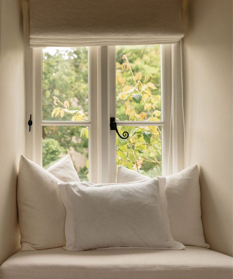 Rebecca Udall, Darcy Linen Boudoir Pillowcase in Window Seat, Straw Stitching