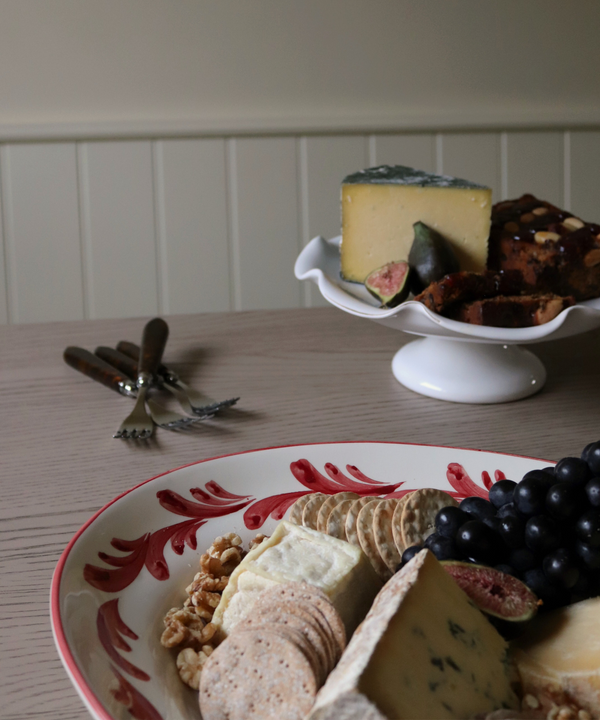 Rebecca Udall Celia Platter, Raspberry, with Claudia Footed Bowl