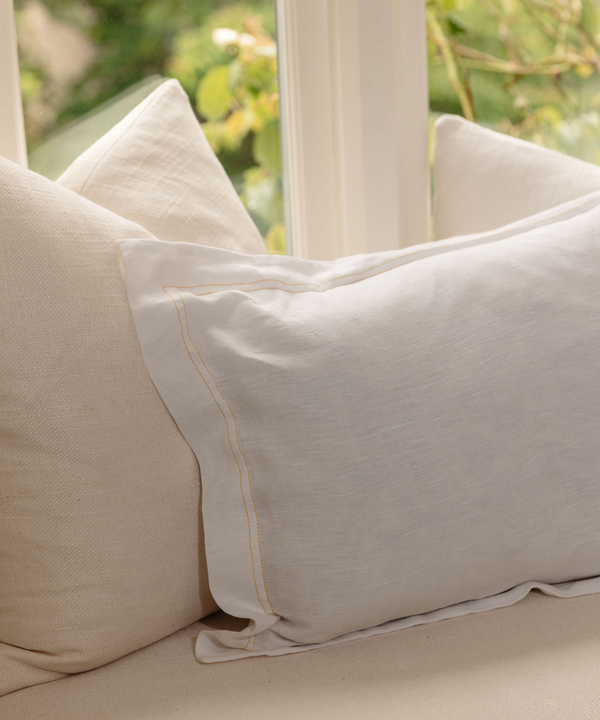 Rebecca Udall, Darcy Linen Boudoir Pillowcase, Straw Stitching