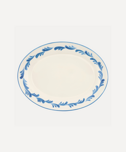 Rebecca Udall Celia Platter, Denim Blue, Ivory Background