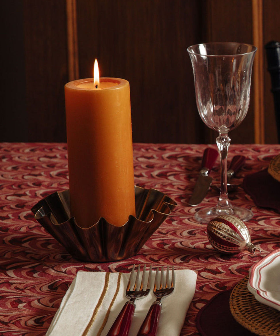 Esme Pillar Candleholder, Brass