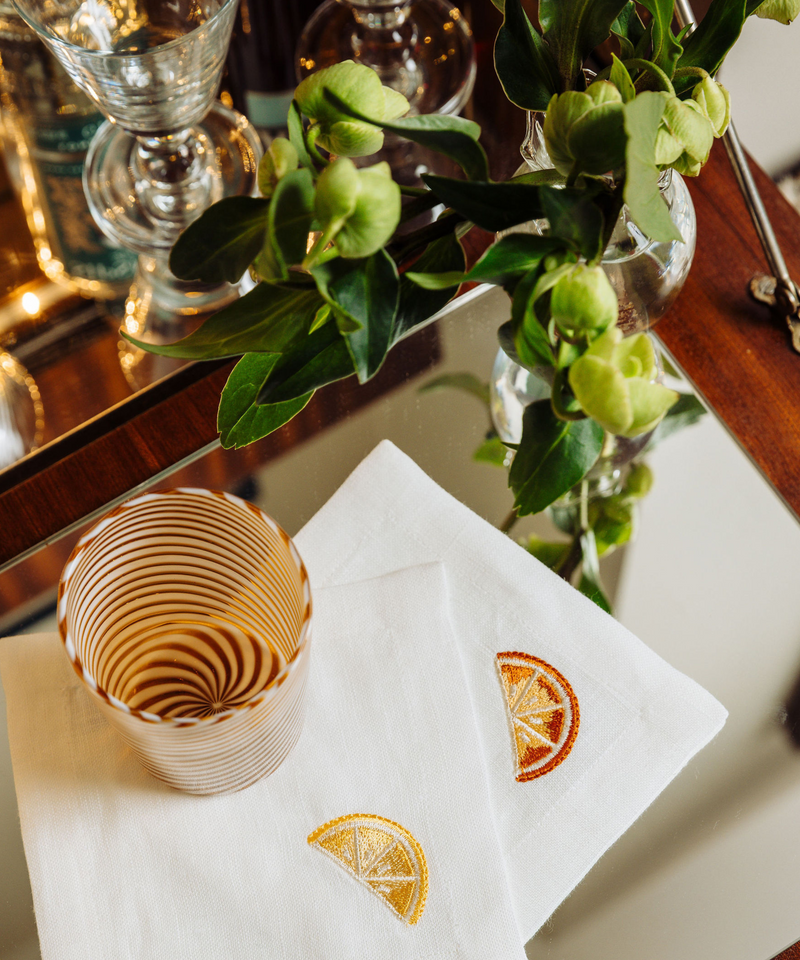 Pair of Murano Swirl Tumblers, Autumn