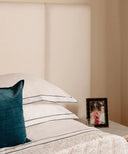 Frame Bed Linen, Steel Blue, with Verity Cushion