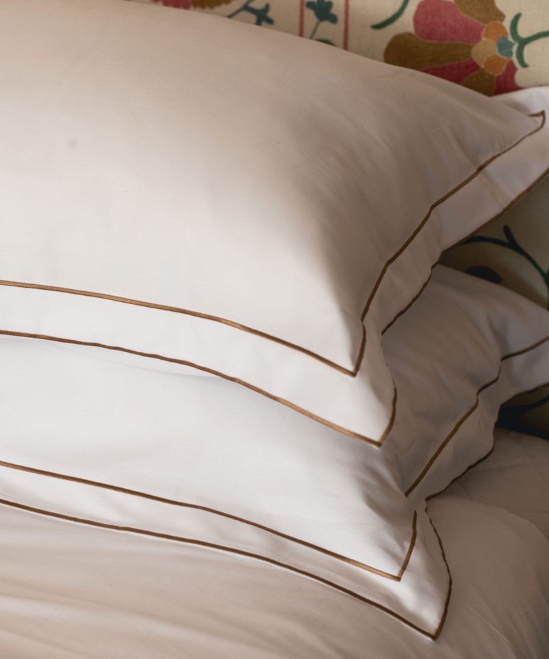 Rebecca Udall Frame Bed Linen, Bronzed Umber Pillow Design