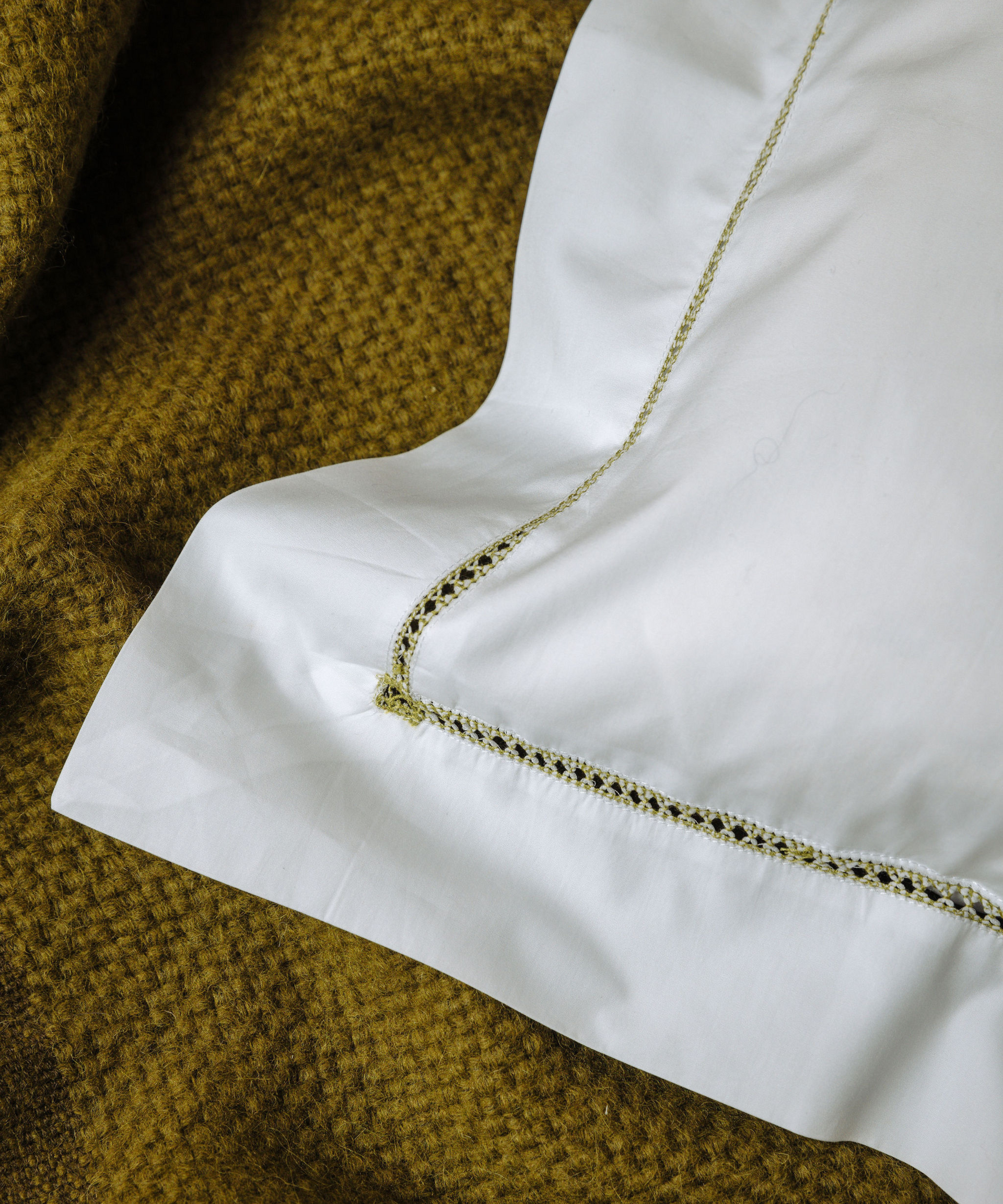 Georgiana Ladderstitch 30x40cm Boudoir Pillowcase Chartreuse