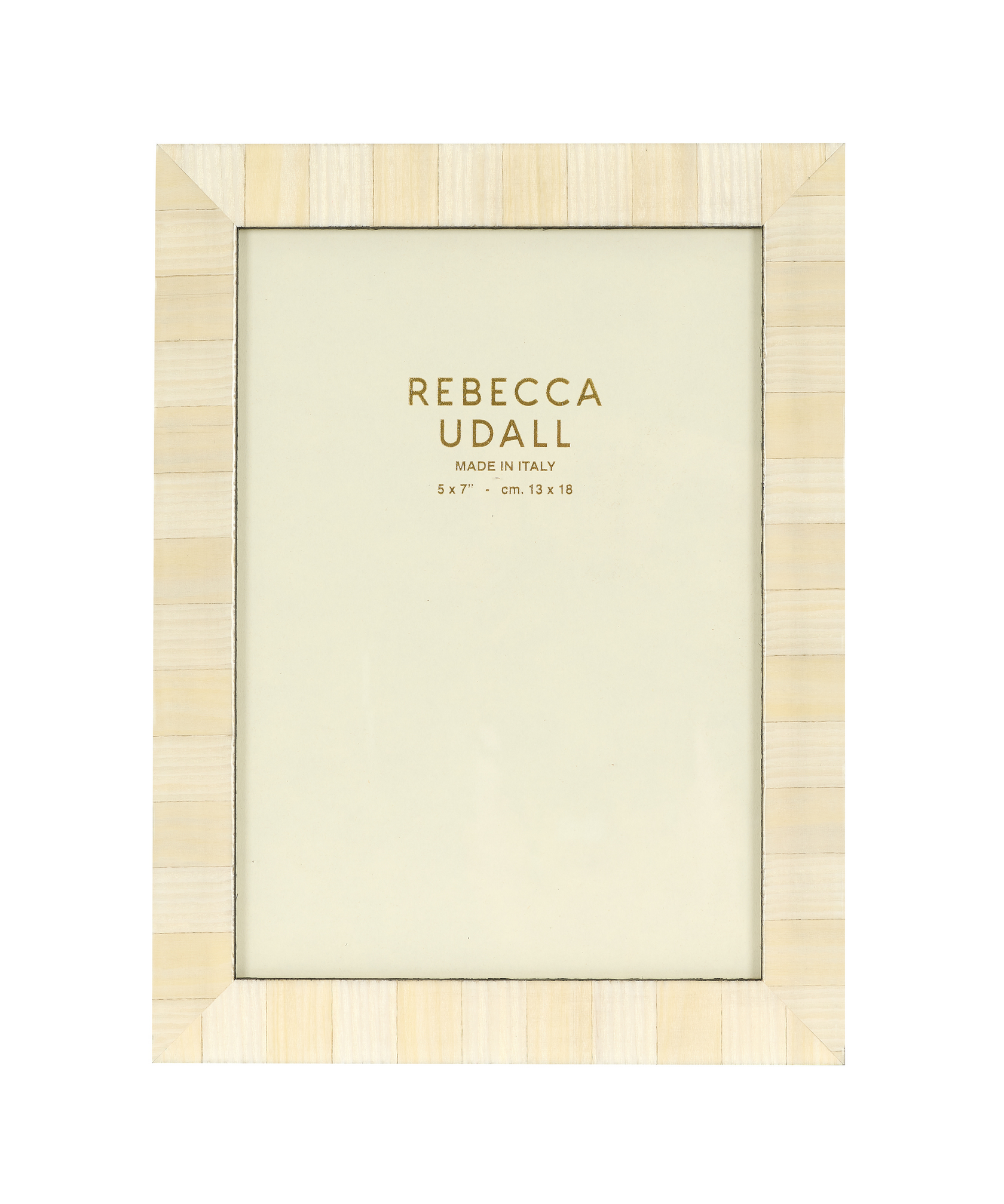 Rebecca Udall, Delilah Striped Photo Frame, Buttermilk and White 5 X 7