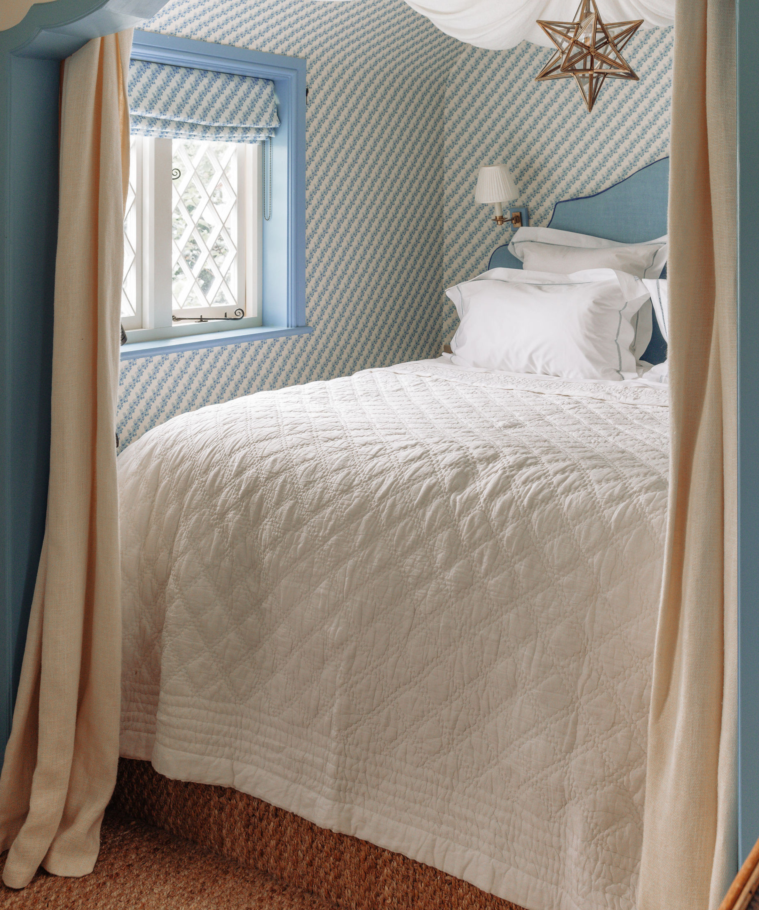 Rebecca Udall Eva Quilted Cotton Bedspread, White, Lifestyle
