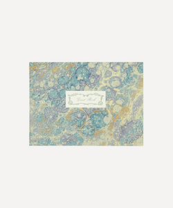 Rebecca Udall Luxury  Italian Florentine Hand Marbled paper Guestbook stationary gift. sky blue
