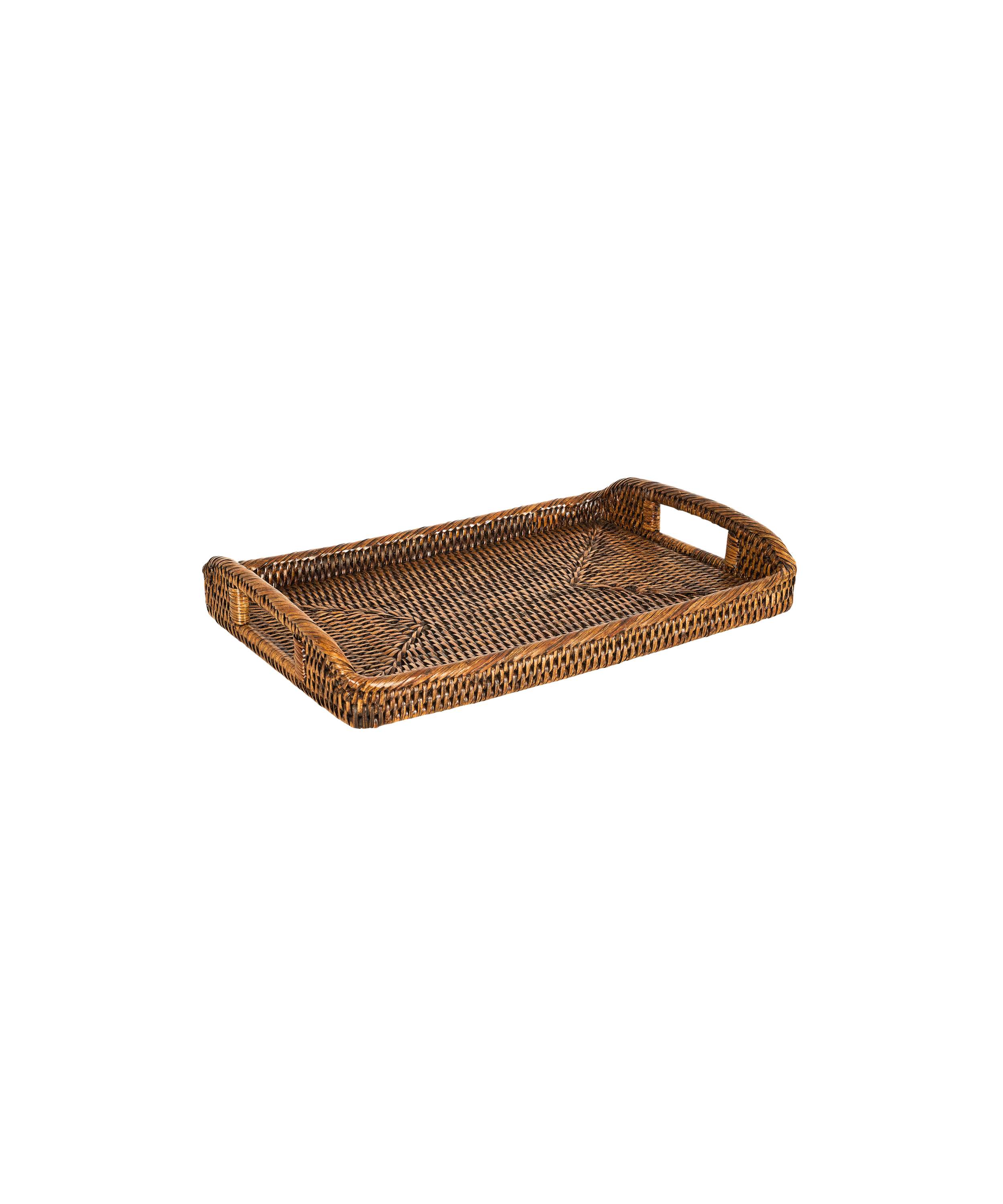 Rebecca Udall, Luxury Classic Handwoven Rattan Wicker Tray Small
