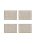 Rebecca Udall Set of 4 Classic Hemstitch Linen Cocktail Napkins, Natural with White Stitching
