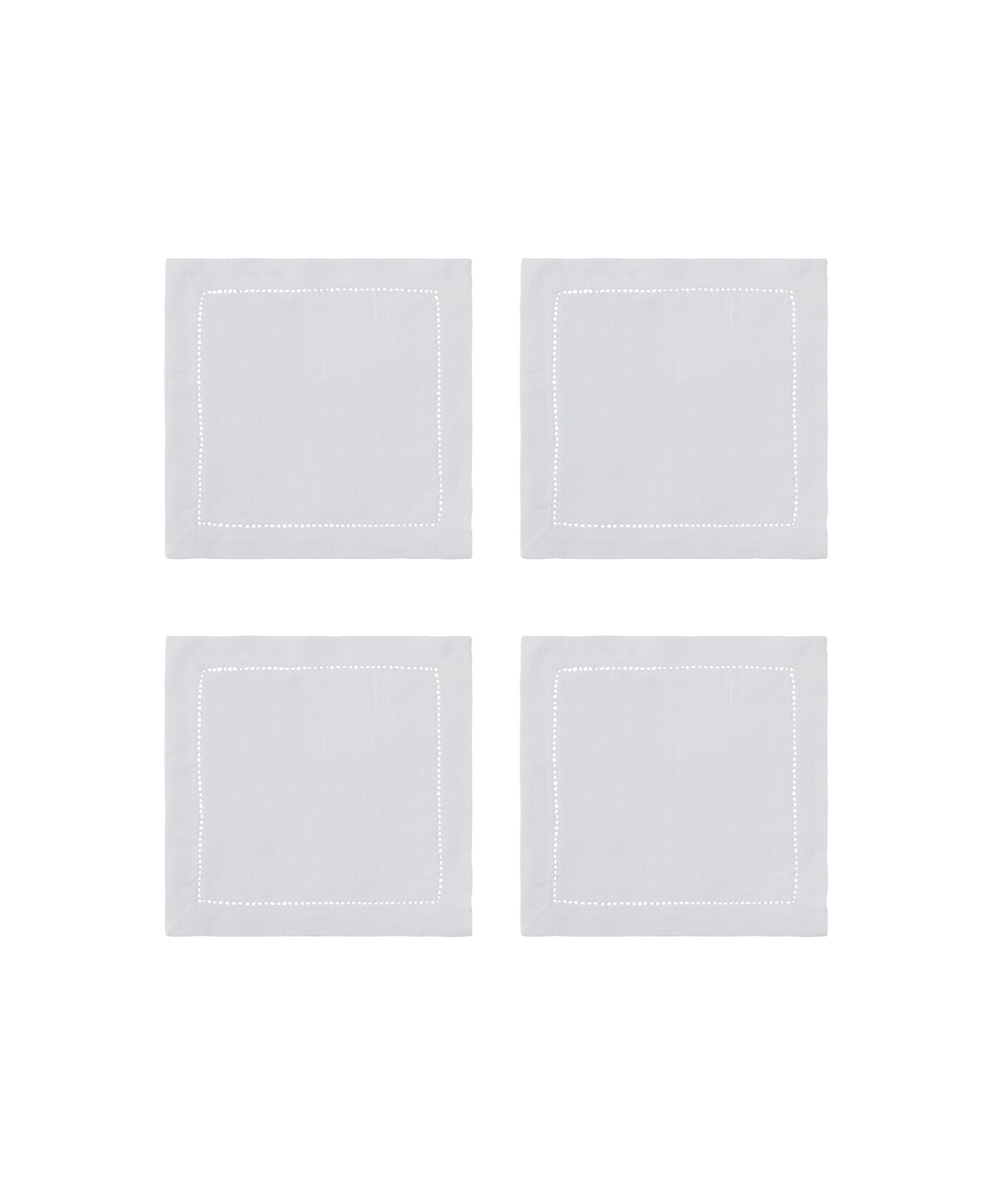 Rebecca Udall Set of 4 Classic Hemstitch Linen Coasters