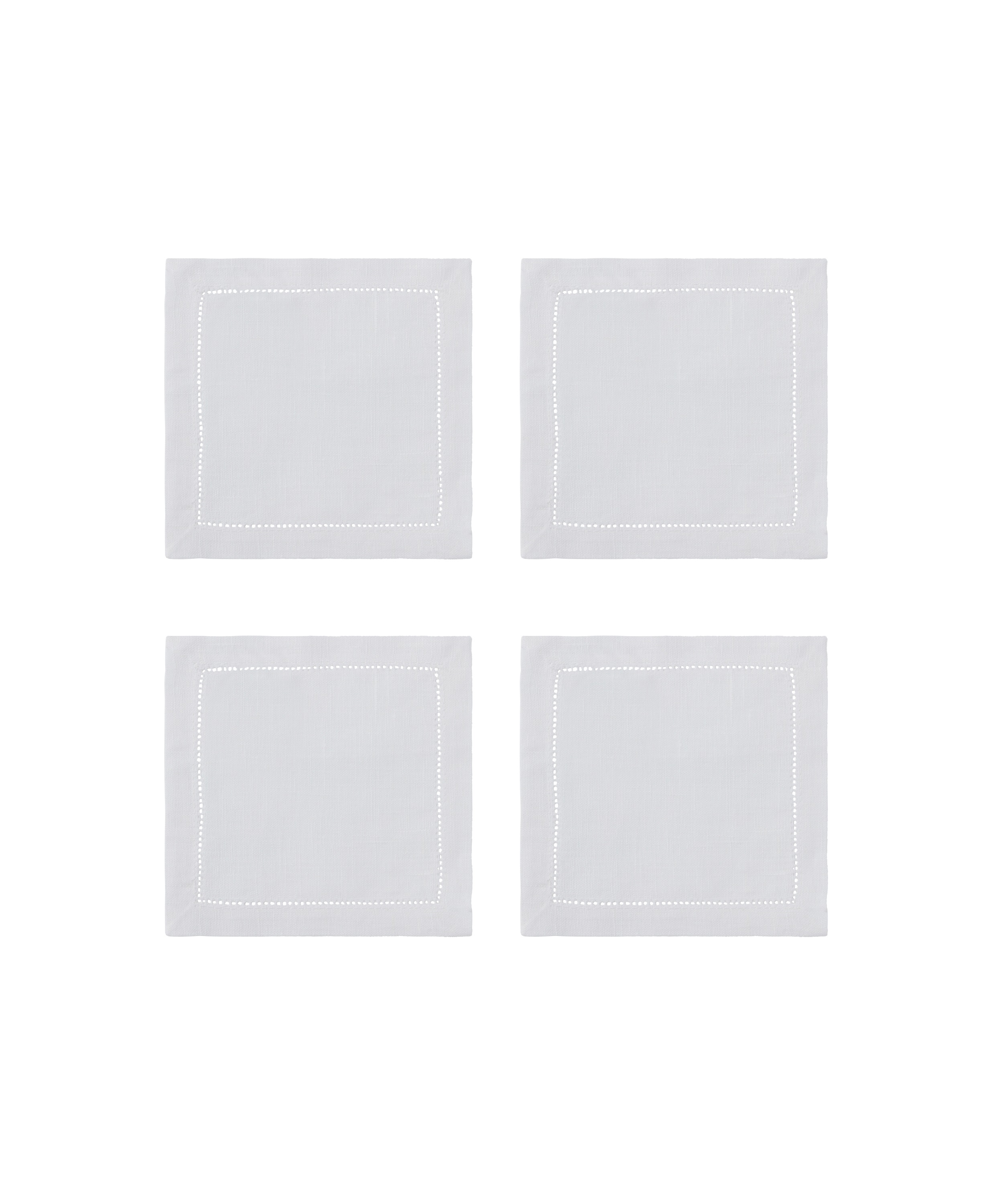Rebecca Udall Set of 4 Classic Hemstitch Linen Coasters