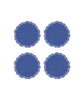 Rebecca Udall Set of 4 Greta Waxed Italian Linen Coasters, Blue