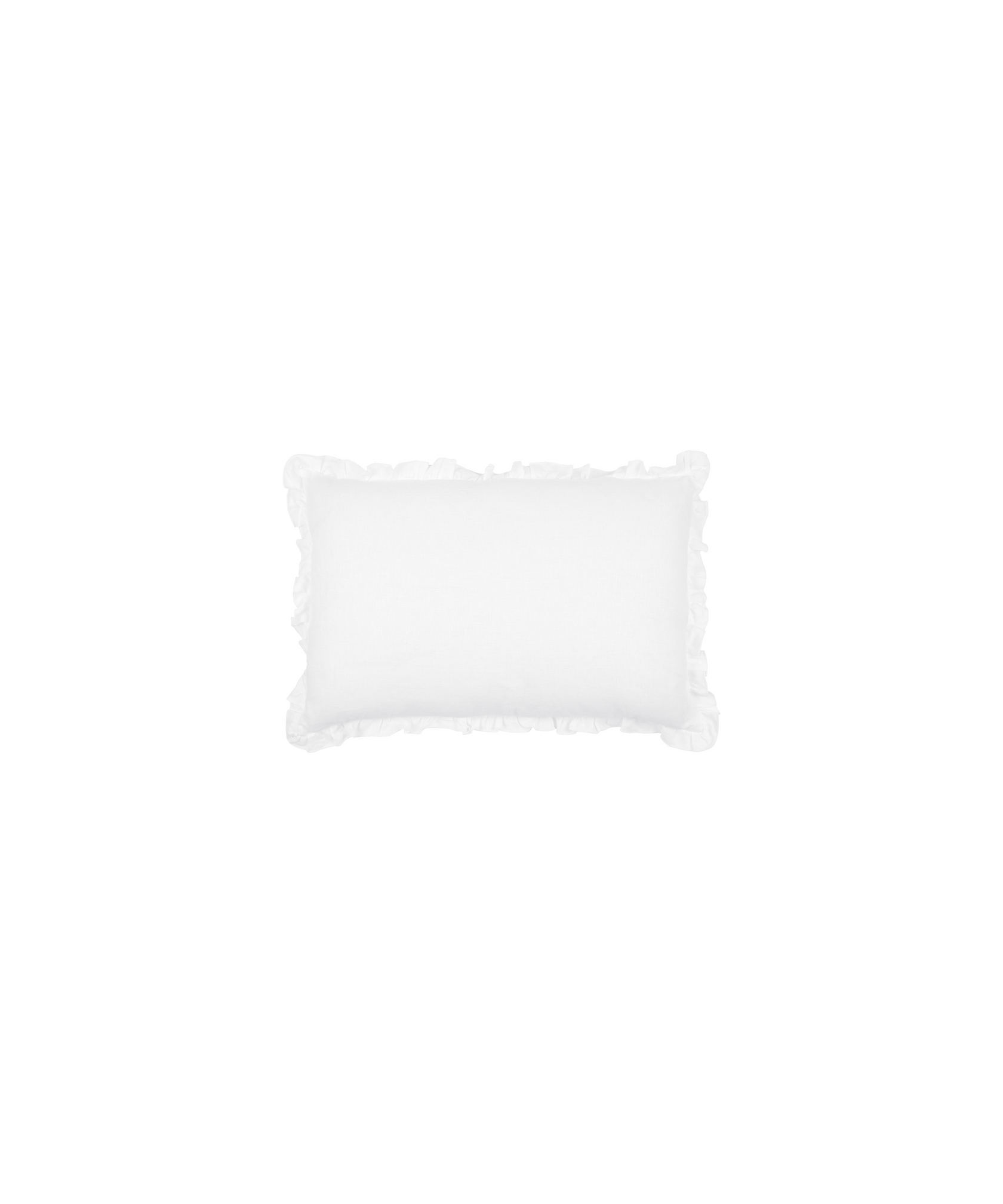 Small Ruffle Rectangular Cushion Cover, White