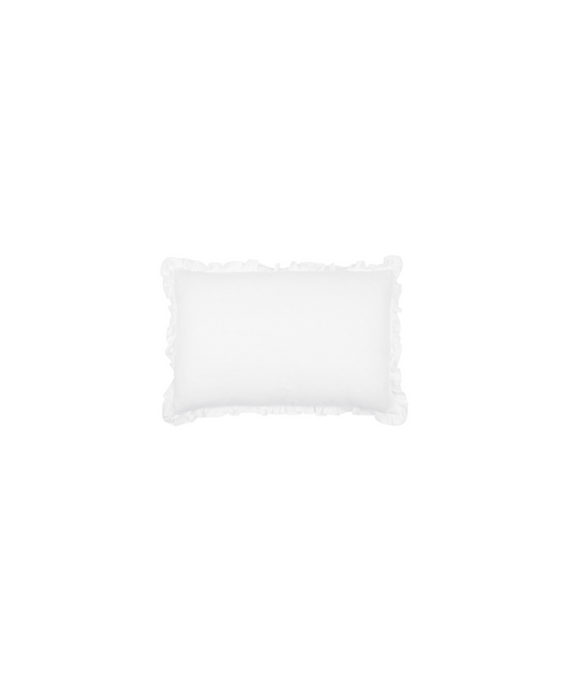 Small Ruffle Rectangular Cushion Cover, White