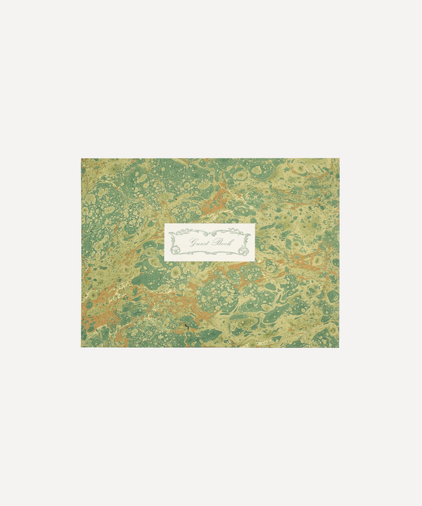 Rebecca Udall Luxury hard marbled Italian paper guestbook green fizz