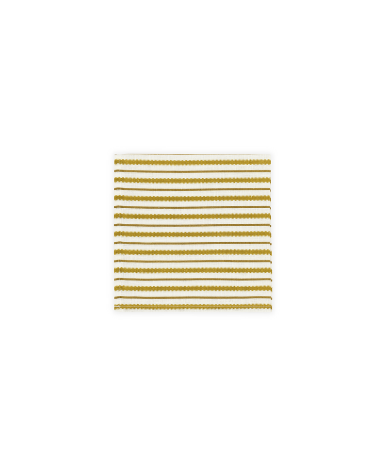 Victoria Striped Linen Napkin, Burnt Mustard