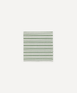 Victoria Striped Linen Napkin, Fir Green