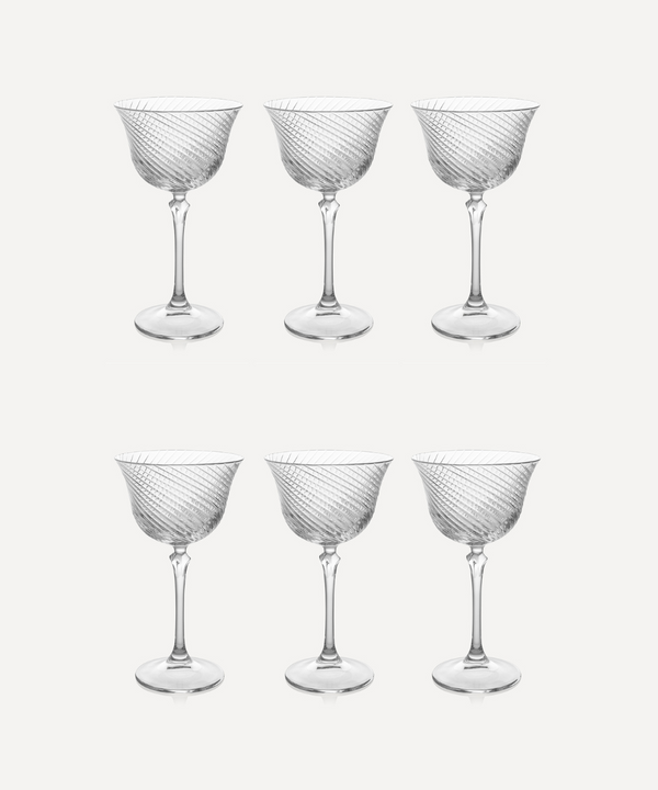 Rebecca Udall, Twisted Cut Crystal Coupe Glasses