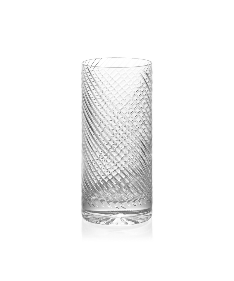 Julia Twisted Cut Crystal Tall Tumbler Glass, Rebecca Udall