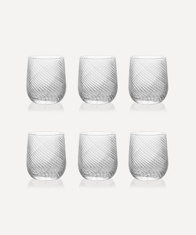 Rebecca Udall Julia Twisted Cut Crystal Tumbler Glass, Set of 6