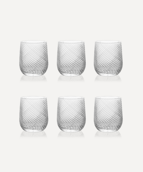 Set of 6 Julia Twisted Cut Crystal Tumblers