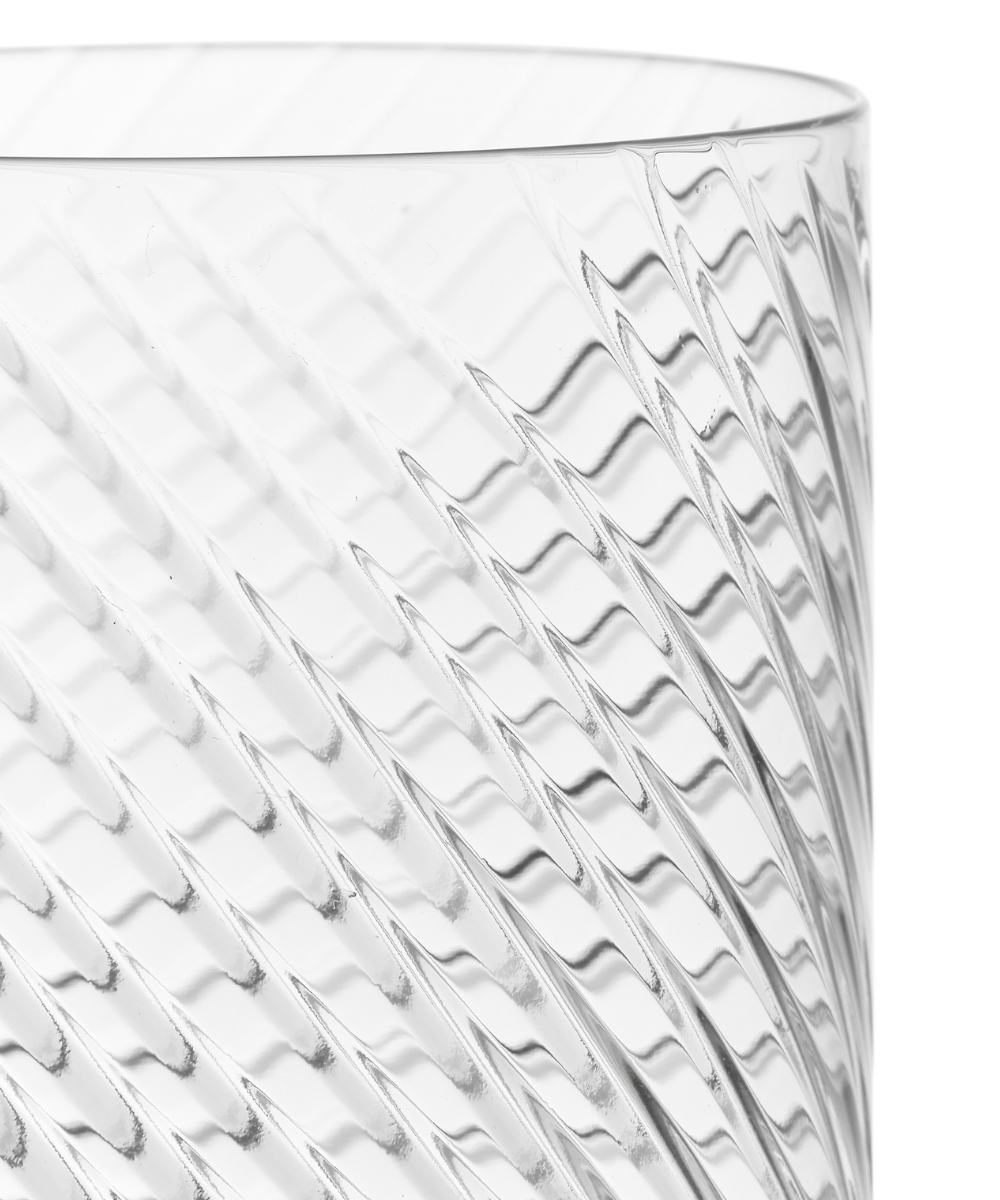 Julia Twisted Cut Crystal Tall Tumbler Glass, Rebecca Udall, Detailed Close Up