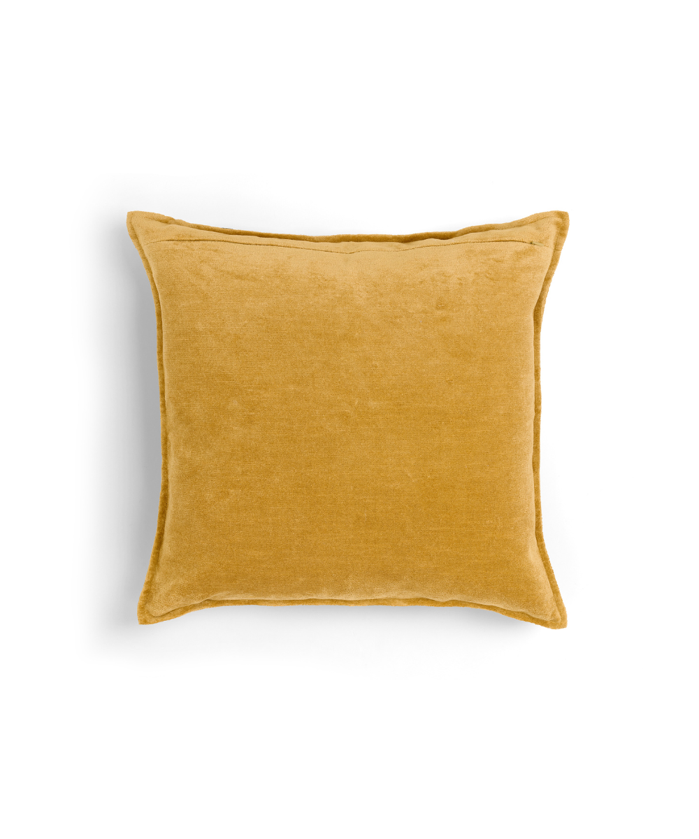 Rebecca Udall Linen Velvet Square Cushion Straw, Back