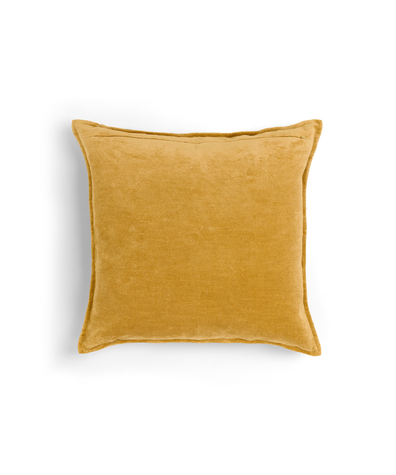 Rebecca Udall Linen Velvet Square Cushion Yellow, Back