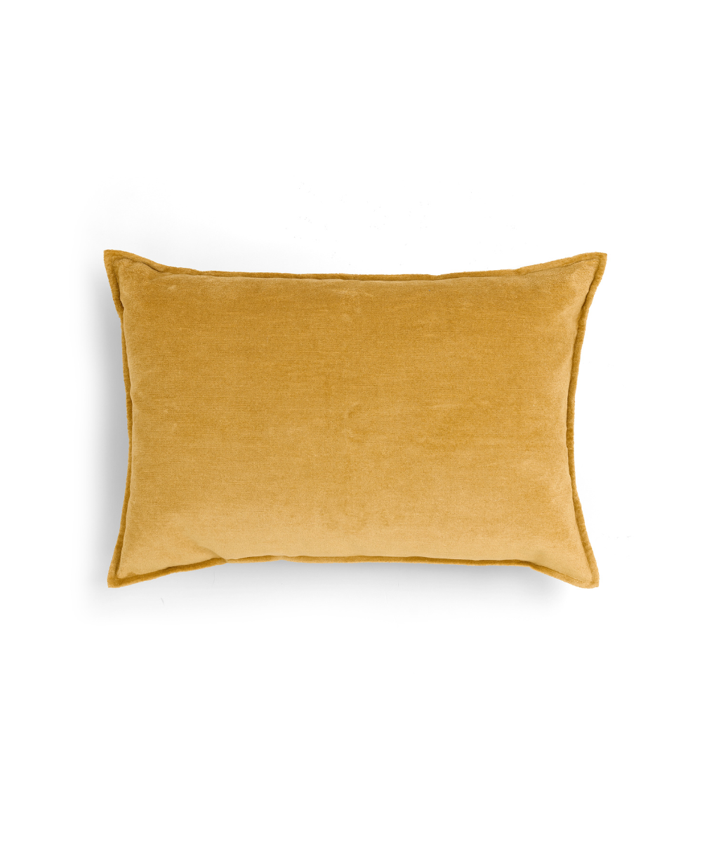 Rebecca Udall Verity Linen Velvet Rectangular Cushion, Straw Yellow