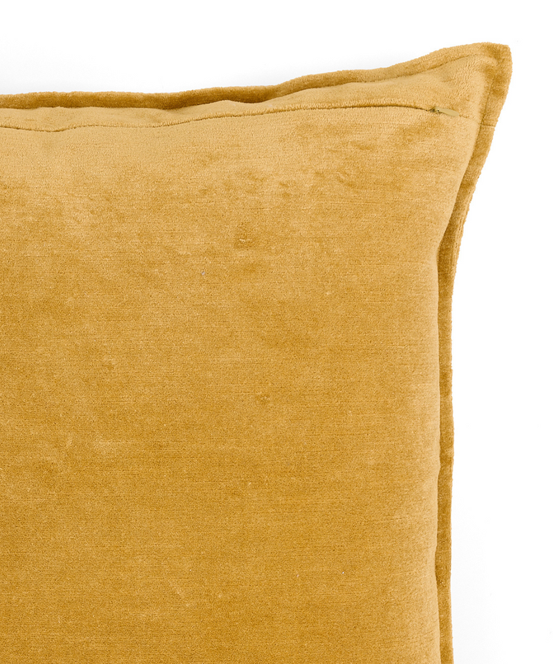 Rebecca Udall Linen Velvet Square Cushion, Yellow Zip Detail