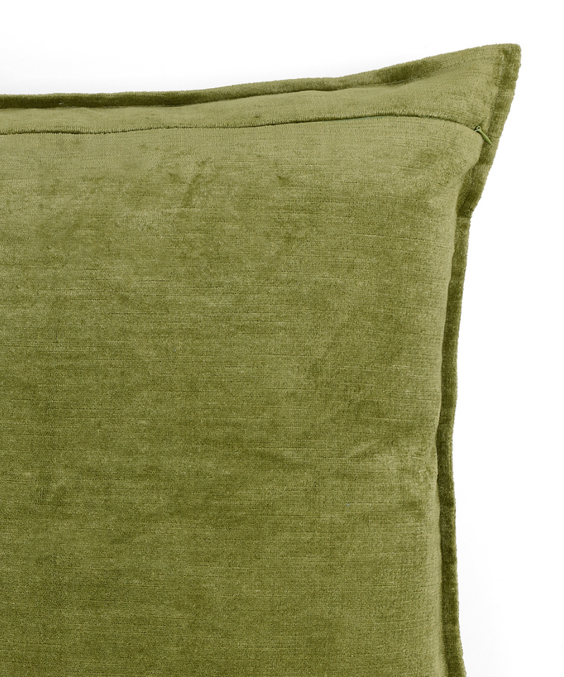 Rebecca Udall Linen Velvet Square Cushion, Green, Zip