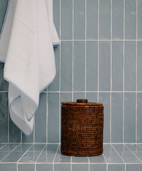 Rattan Bathroom Bins, Brown